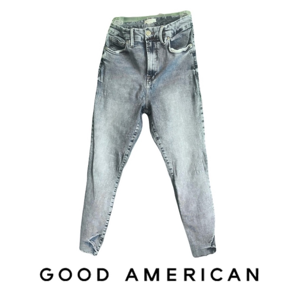 Good American Women's Skinny Jeans Raw Edge Hem Size 10
